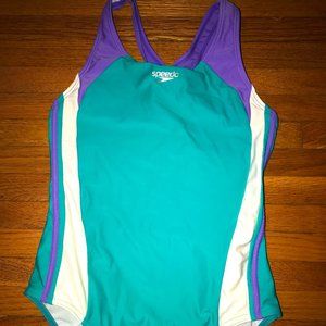 Speedo Girls Solid Infinity Splice One Piece Swimsuit, sz 14